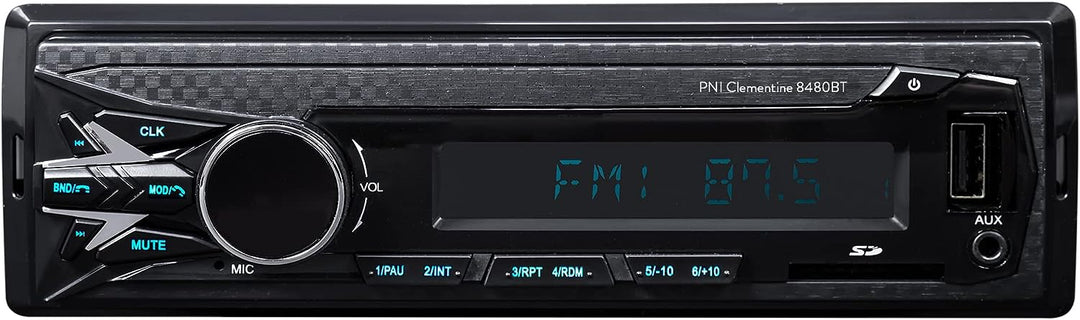 DAB MP3 Autoradio PNI Clementine 8480BT, 4x45w, 12 / 24V, 1 DIN, Bluetooth und USB 1.5A zum Aufladen
