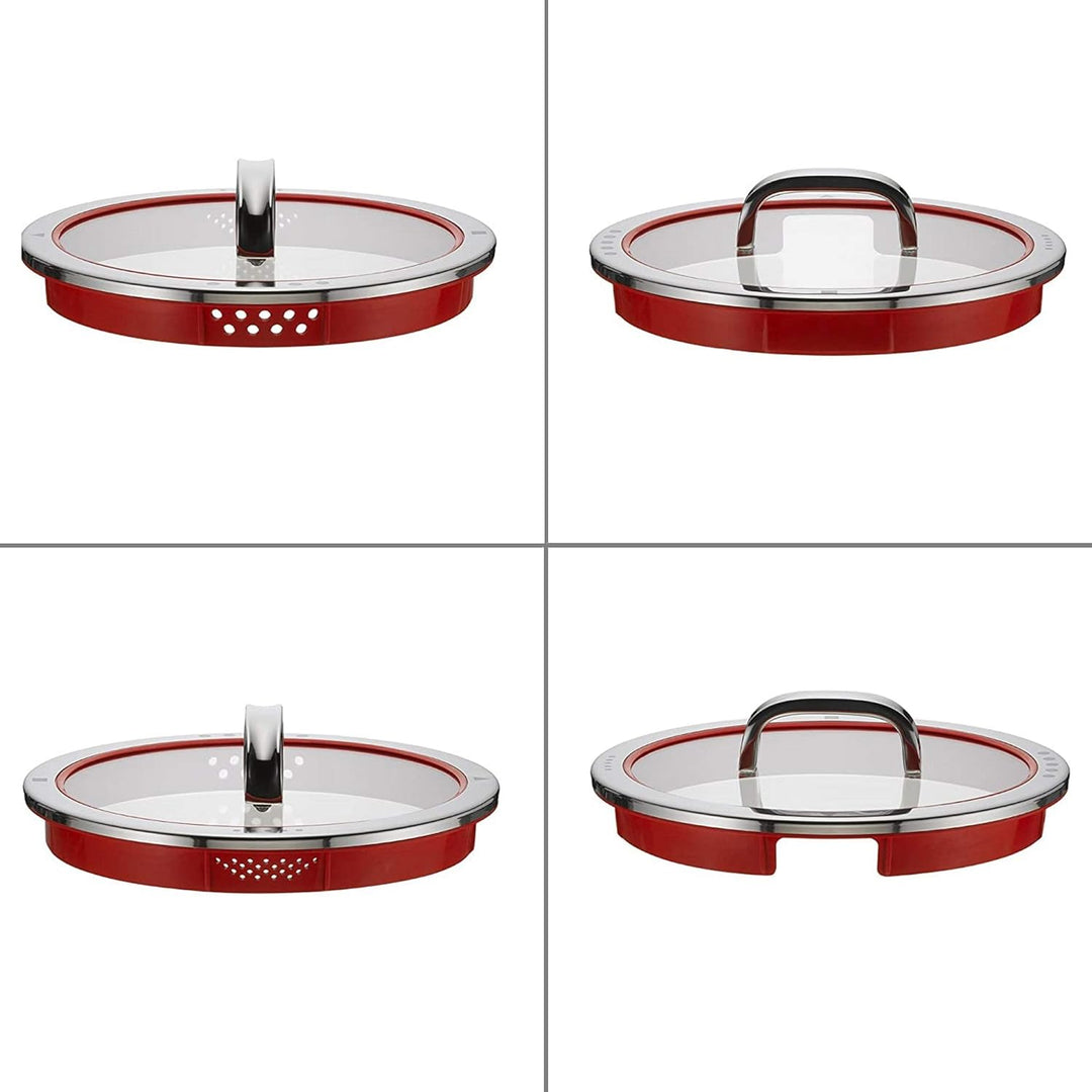 WMF Function 4 Topfdeckel 20 cm, Glasdeckel mit 4 Abgiessfunktionen, Glas, Silikon, Cromargan Edelst