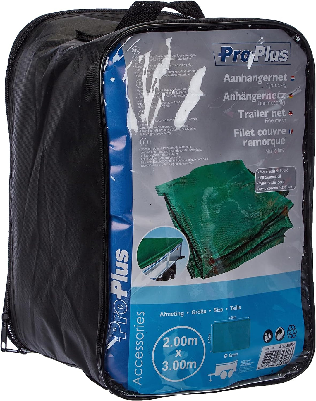 ProPlus Anhängernetz feinmaschig mit Gummiseil (200 x 300 cm)