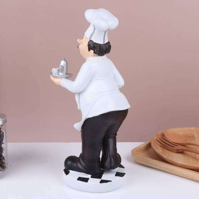 WINOMO Koch Figuren Deko Küchenchef Figur Koch mit Teekanne Bäcker Dekofigur Harz Skulptur Desktop O