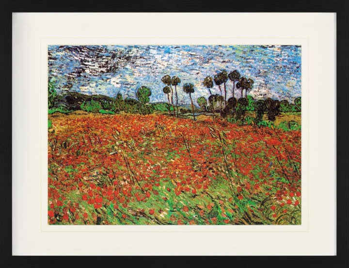 1art1 Vincent Van Gogh Poster Mohnfeld, 1890 Gerahmtes Bild Mit Edlem Passepartout | Wand-Bilder | I