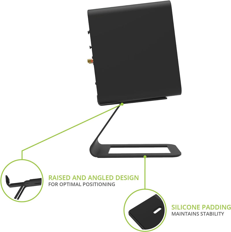 Kanto SE4 Elevated Desktop Speaker Stands for Midsize Speakers | Universal Compatibility | Supports