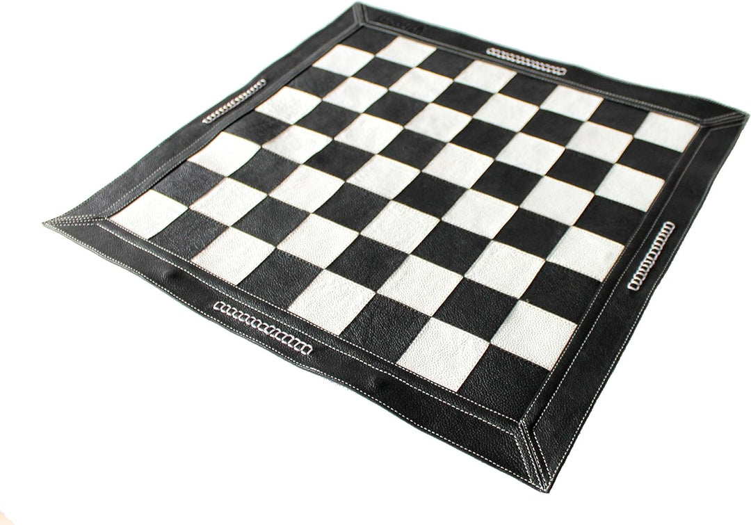 StonKraft 19 "x 19" Echtes Leder Schach - Schwarze Farbe | Roll-up Schach | Turnier Schach
