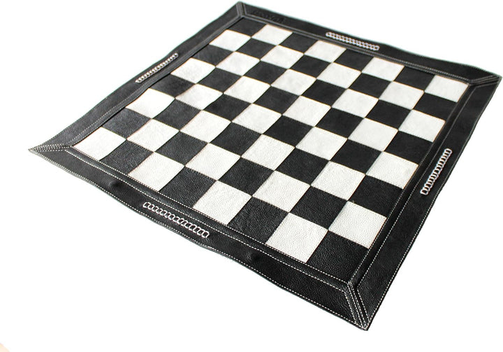 StonKraft 19 "x 19" Echtes Leder Schach - Schwarze Farbe | Roll-up Schach | Turnier Schach