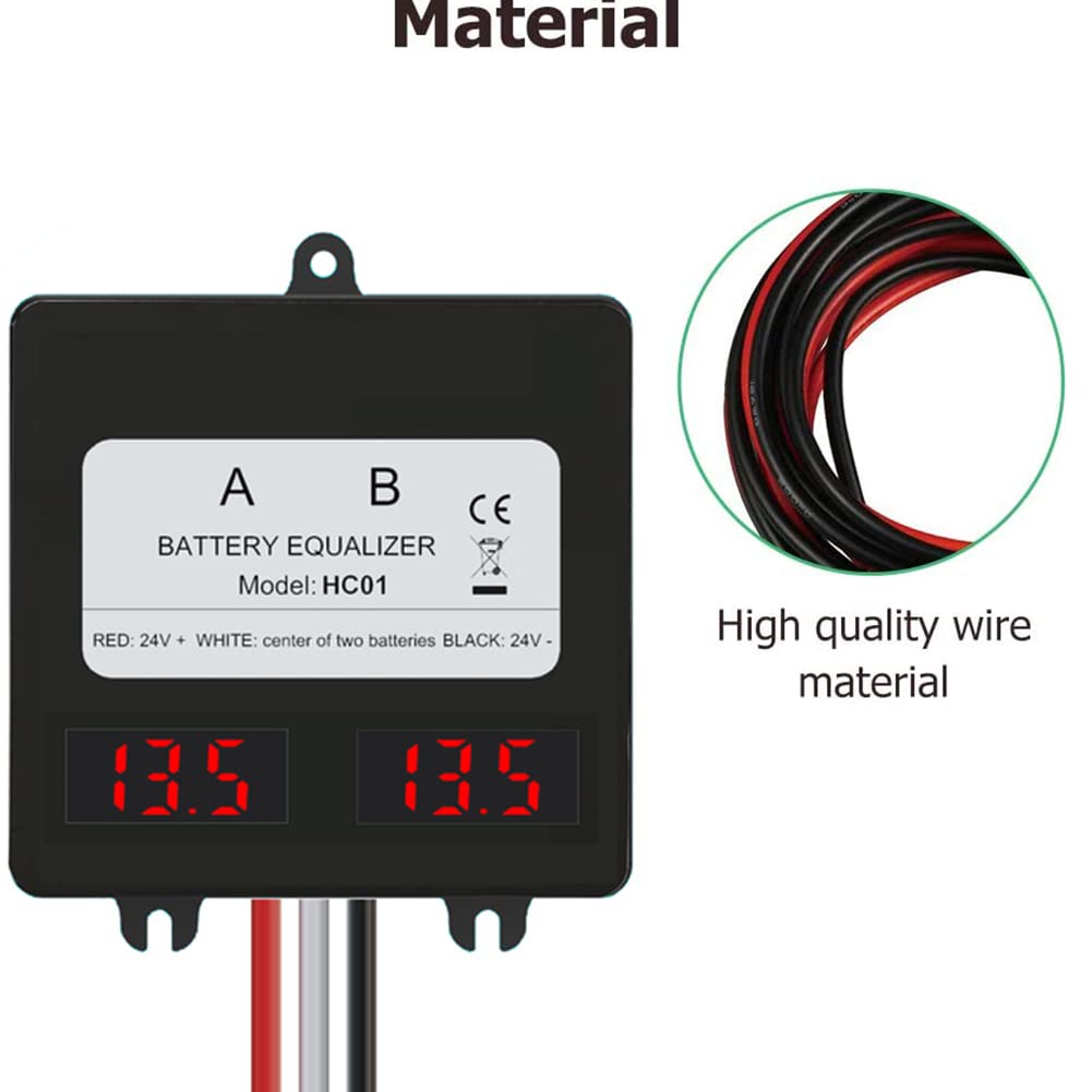 SolaMr 24V Batterie-Equalizer 2x12V Batterie Ausgleicher Battery Balancer Equalizer für Gel/Hochwass