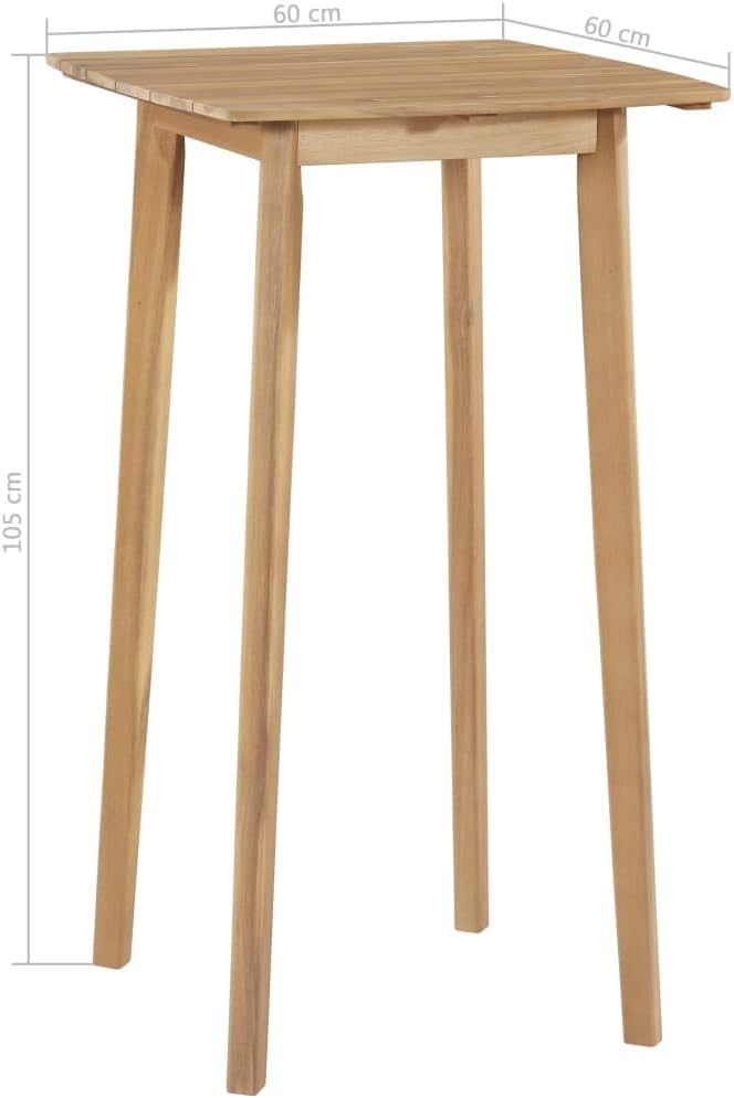 tidyard Bar-Set 5-TLG. Sitzgruppe aus Massivholz und Poly Rattan, Braun und Hellgrau, inkl 1 Bartisc