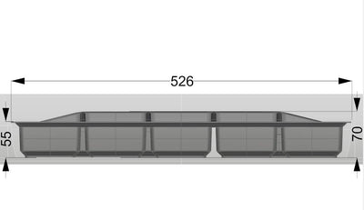 Generic Lana Solution Besteckeinsatz für 60er Schublade, 473,5 mm x 526 mm, Silber Silber 526 mm x 4