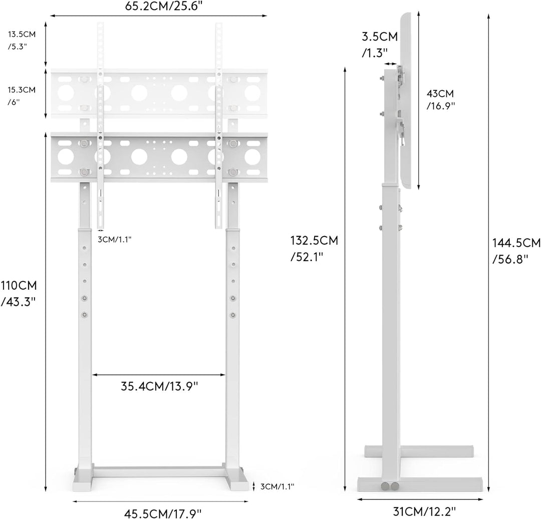 unho TV Ständer Universal Fernsehständer Höhenverstellbar, TV Standfuss für 32” to 65” Flach LED LCD