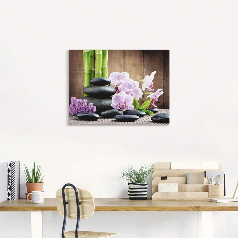 Artland Leinwandbild Wandbild Bild auf Leinwand 60x45 cm Wanddeko Zen Asien Asiatisch Wellness Spa B