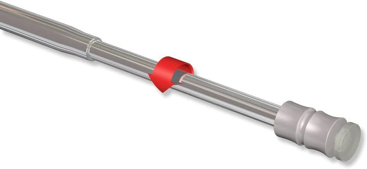 Interdeco Klemmstange (1 Stück), Klemmfix Scheibenstange mit Gummistopfen Chrom in 8/6 mm Ø, Flexo,