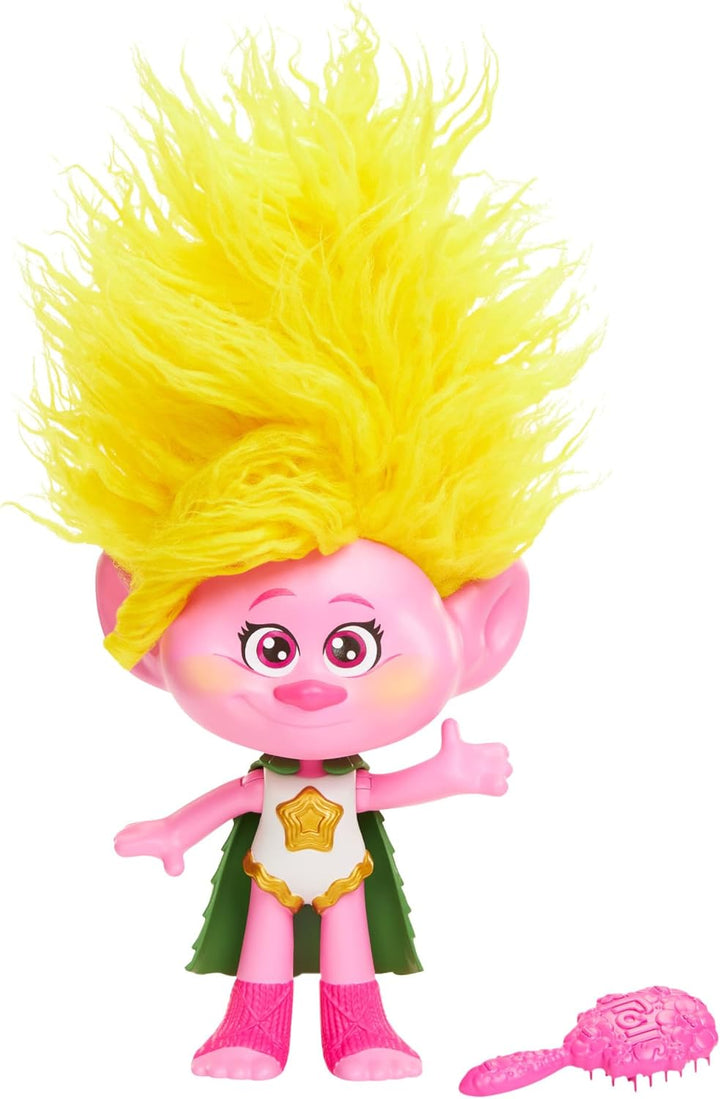 TROLLS DREAMWORKS - Rainbow HairTunes Viva Puppe mit leuchtendem Haar und Musik, Umhang, für Kinder