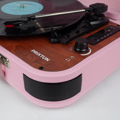 PRIXTON VC600 Vintage Vinyl Plattenspieler, Vinyl-Player und Musik-Player via Bluetooth und USB, 2 e