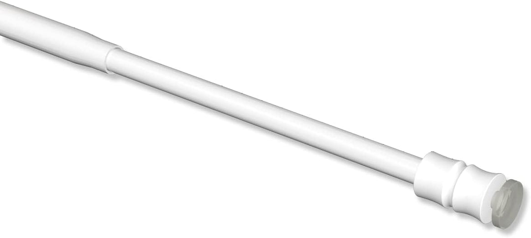Interdeco Klemmstange (1 Stück), Klemmfix Scheibenstange mit Gummistopfen Weiss in 8/6 mm Ø, Flexo,