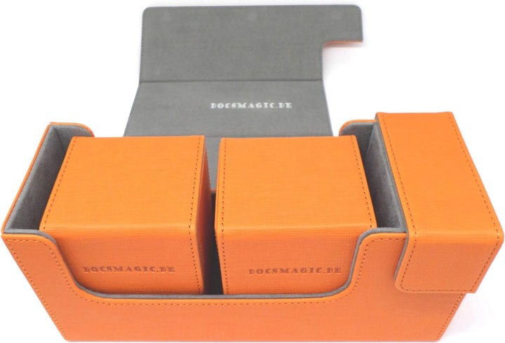docsmagic.de Premium Magnetic Tray Long Box Orange Small + 2 Flip Boxes - Orange Small + 2 Flip Boxe