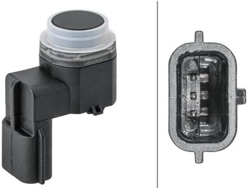 HELLA 6PX 358 141-751 Sensor, Einparkhilfe - 3-polig - gesteckt - überlackierbar - mit Befestigungsr