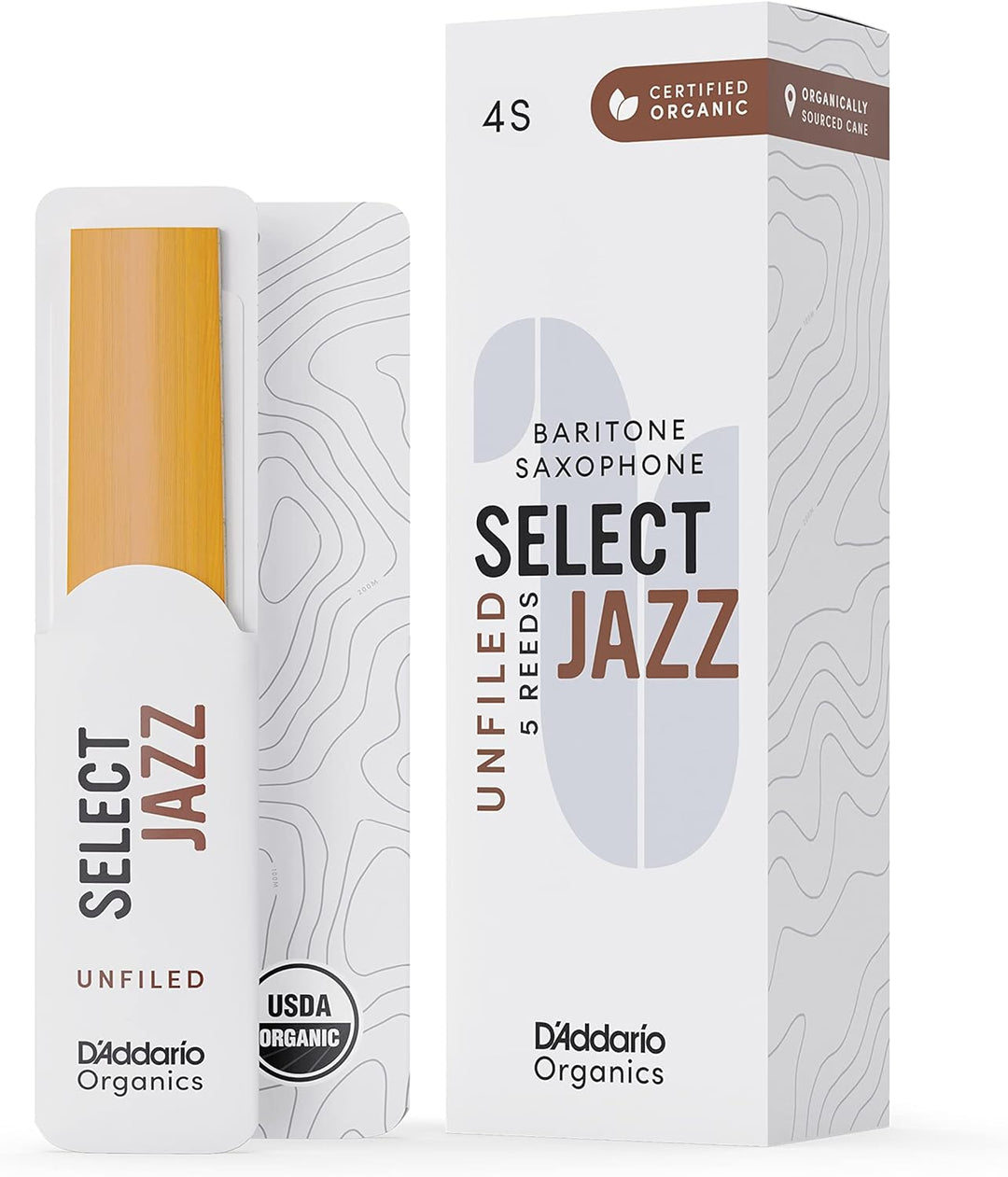 D'Addario Organisch Select Jazz Unfiled Baritone Saxophon-Stimmzungen - Saxophonrohre - Das erste un