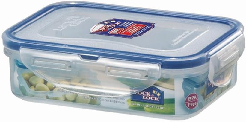 Lock & Lock Frischhaltedose, Vorratsdose, transparent, 360 ml, rechteckig, 12 Stück, 151 x 108 x 45