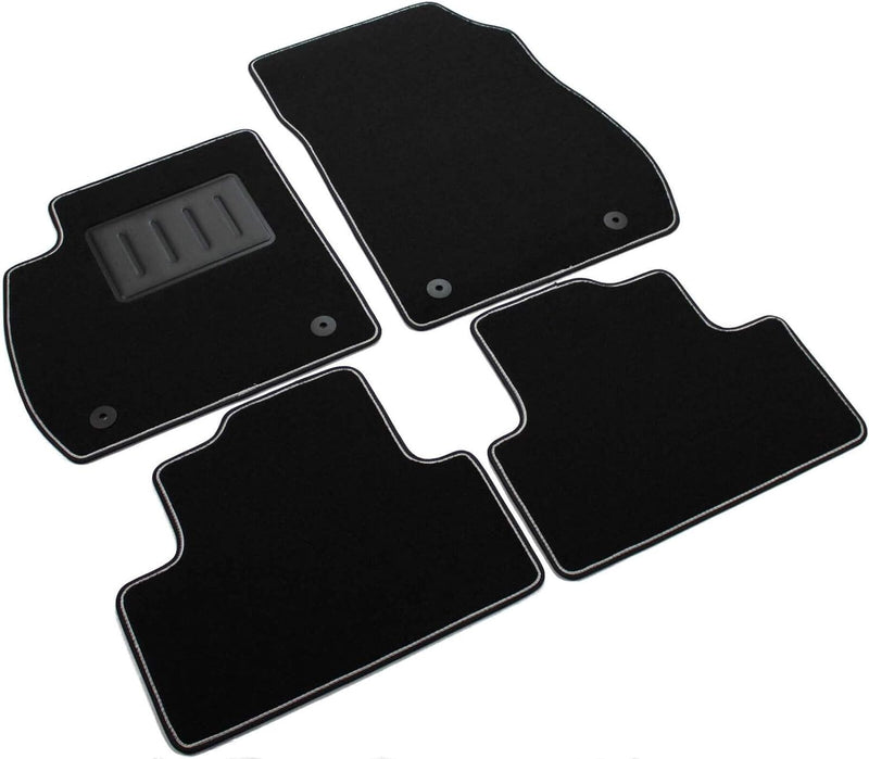 Das Teppich Auto, sprint03412, FuÃŸmatten Teppiche Schwarz rutschfest, verstÃ¤rkter Rand, zweifarbig