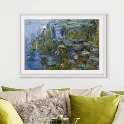 Bild mit Rahmen - Claude Monet - Seerosen (Nympheas) - Farbe Weiss, 40 x 55cm 40cm x 55cm Weiss, 40c