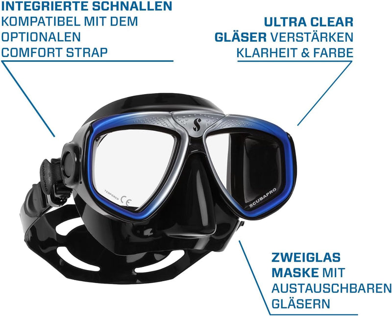 SCUBAPRO Zoom EVO Tauchmaske schwarz/blau, schwarz/blau