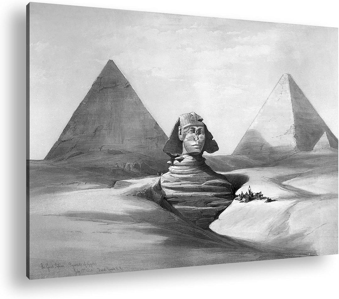 deyoli gezeichnete Pyramiden von Gizeh Format: 80x60 Effekt: Schwarz&Weiss als Leinwandbild, Motiv f