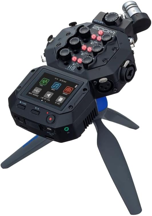 Zoom H8 – 12-Tracker-Aufnahmegerät – 1 x abnehmbares XY-Mikrofon, 4 x XLR-Eingänge und 2 x XLR-Combo