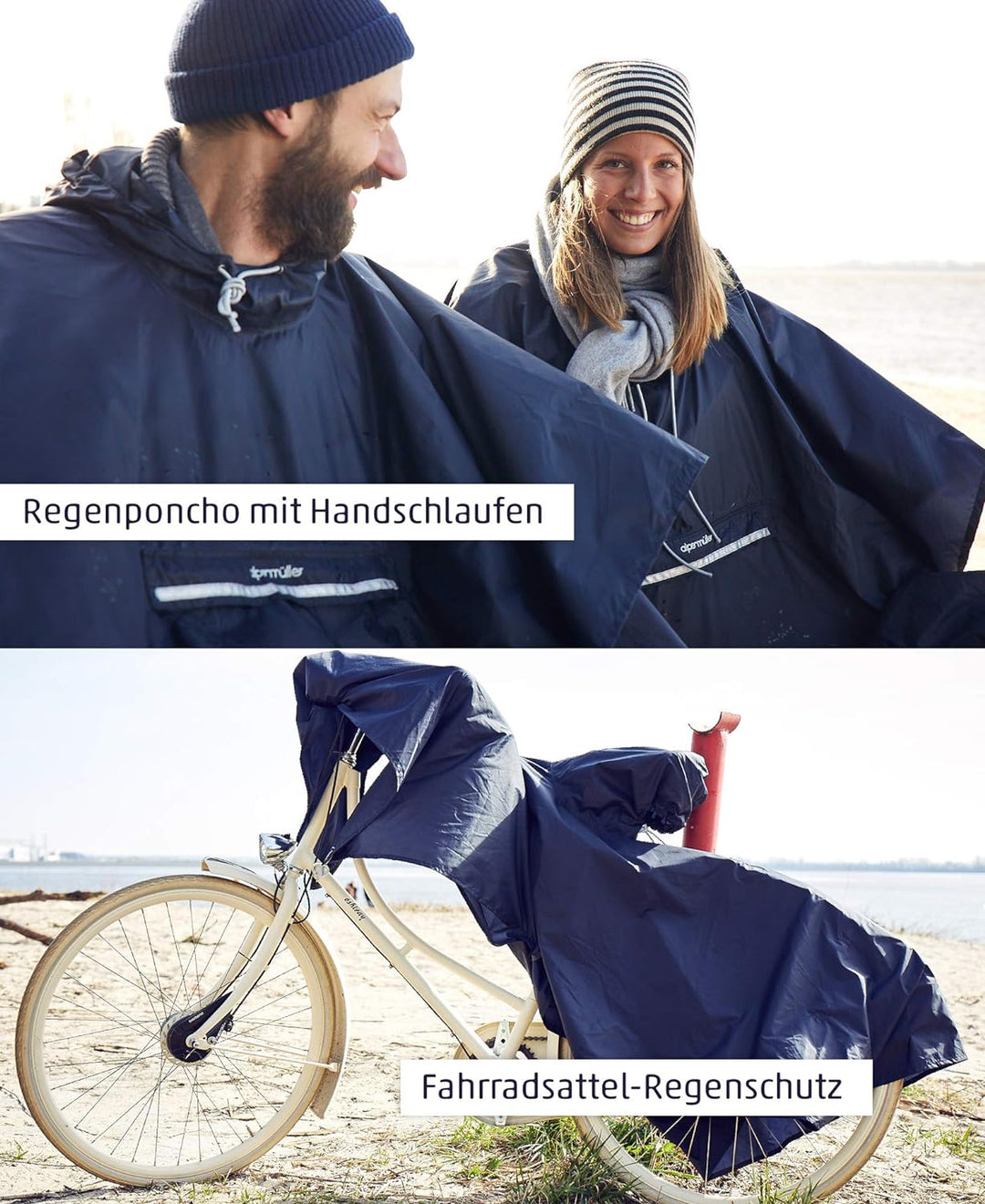 alpenmüller® Regenponcho Fahrrad Damen Herren Regencape | Der Testsieger für Outdoor Ausrüstung + Ca