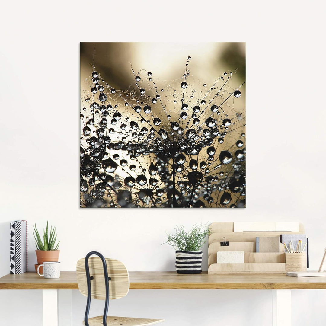 ARTland Glasbilder Wandbild Glas Bild einteilig 50x50 cm Quadratisch Natur Botanik Blumen Pusteblume