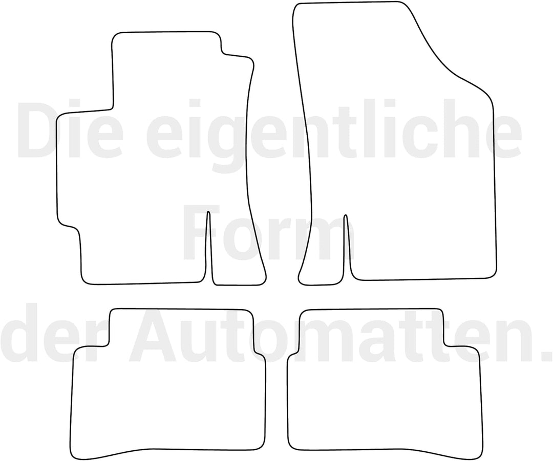 moto-MOLTICO Fussmatten Auto Velours Autoteppiche Schwarz Automatten Set 4-teilig passend für Kia Ri