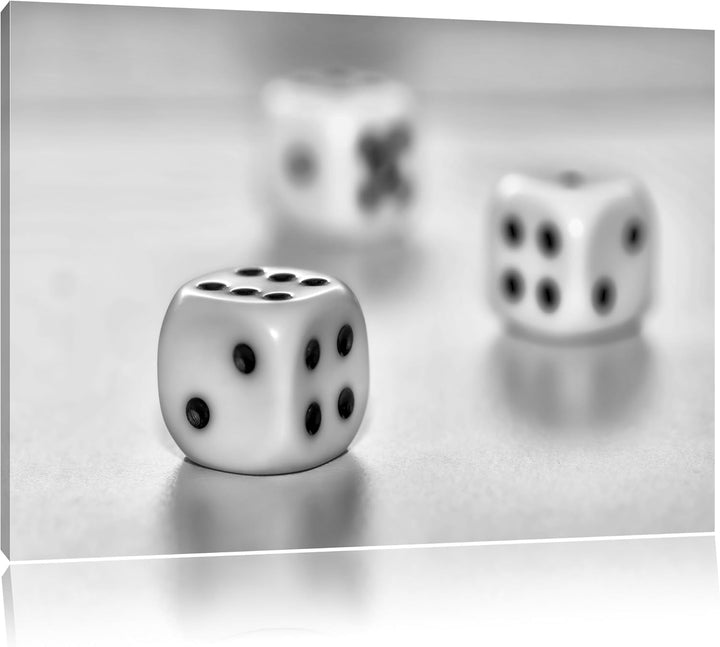 Pixxprint Klassische Würfel als Leinwandbild/Grösse: 100x70 / Wandbild/Kunstdruck/fertig bespannt, 1
