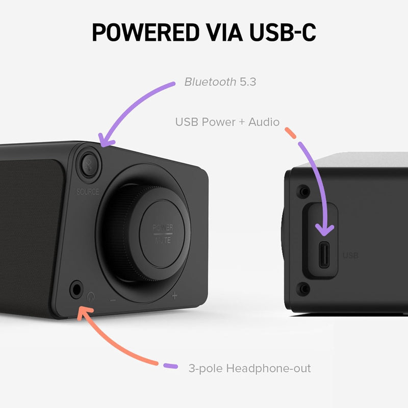 CREATIVE Stage SE Mini Kompakte Untermonitor-Soundbar mit Bluetooth 5.3, USB-Digital-Audio, für PC u