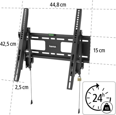 Hama TV Wandhalterung flach, fest (TV Halterung für Fernseher 32 bis 65 Zoll, Fernsehhalterung mit D