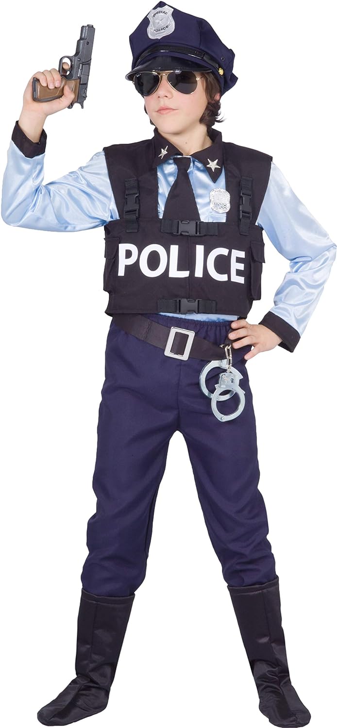 Ciao Hallo- Polizist Special Police Kostüm Kind (Grösse 7-9 jahre), Farbe Blau, 7-9 Jahre, 27080.7-9