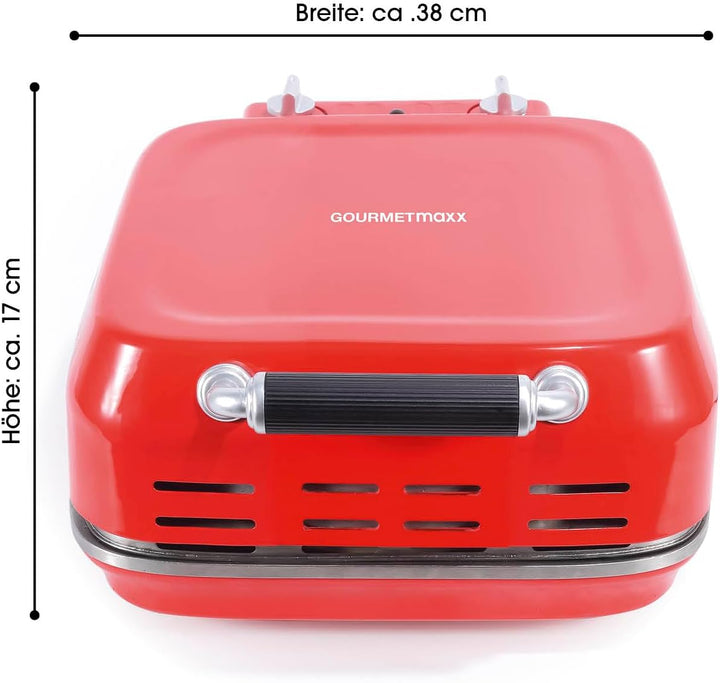 GOURMETmaxx Elektrischer Pizza-Ofen inkl. Pizzastein | Pizza-Maker mit 1800 Watt & Timerfunktion | 3