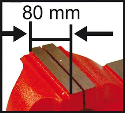 Connex Schraubstock 80 mm, feststehend, COX870080 80 mm Silber/Rot, 80 mm Silber/Rot