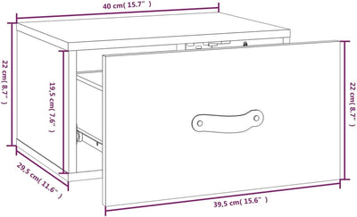 Tidyard 2 STK. Wand Nachttisch Hängend Nachtkommode Wandboard Nachttisch mit Schublade Massives Kief