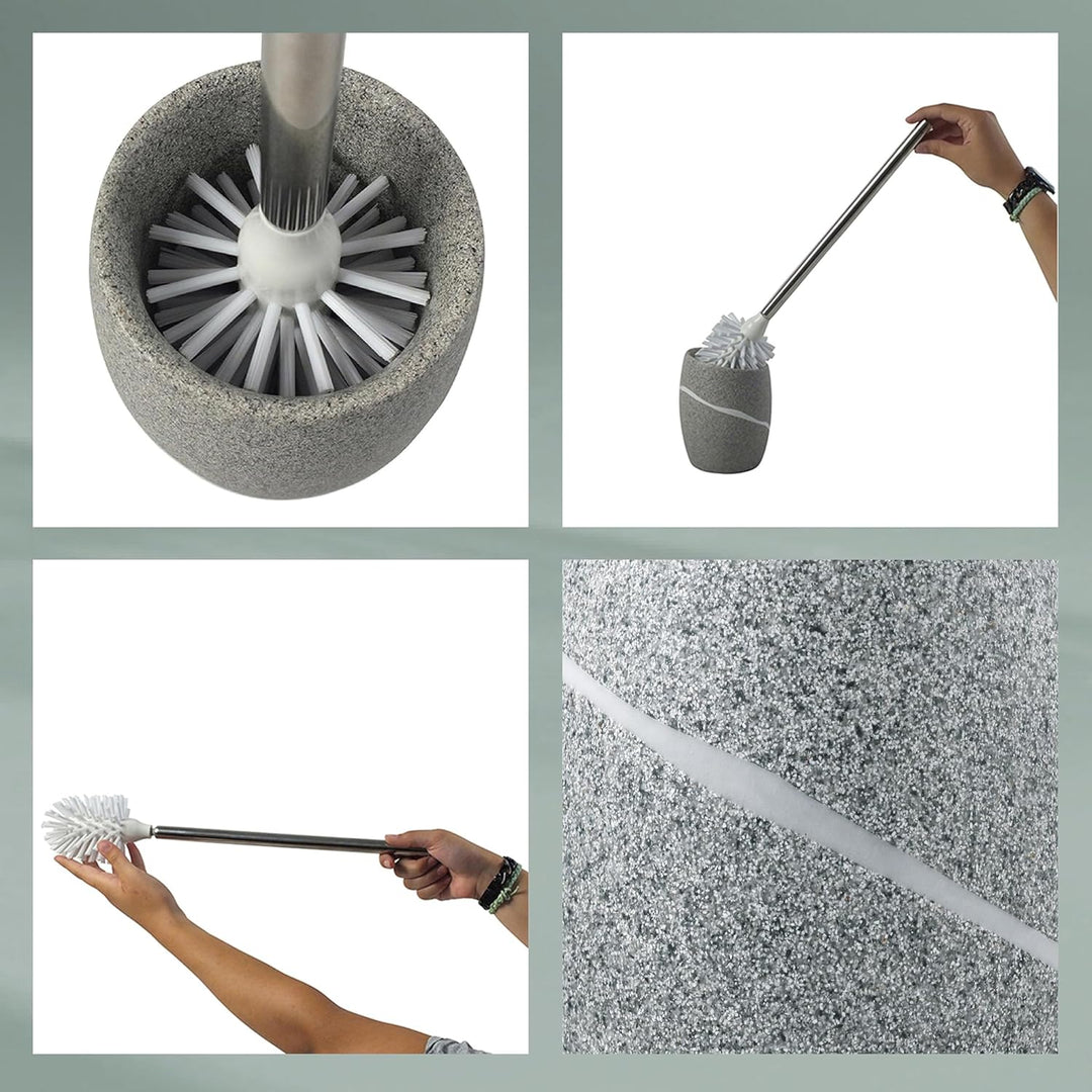 KELA 20258, WC-Bürste und Behälter, WC-Garnitur, Poly, Talus, Grau WC-Set, WC-Set