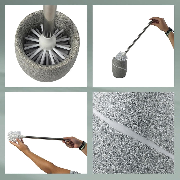 KELA 20258, WC-Bürste und Behälter, WC-Garnitur, Poly, Talus, Grau WC-Set, WC-Set