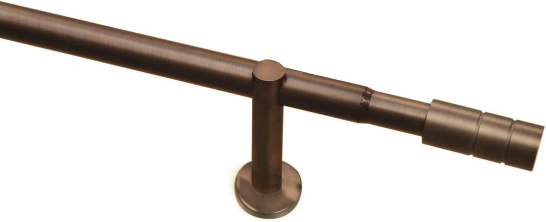 GARDINIA Gardinenstangen-Set, 1-Lauf, Zylinder, Ø 22/25 mm, 100-190 cm, Metall, Bronze Bronze 100 -