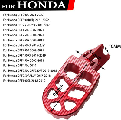 Motorrad Fussstütze Pedale Platte Fussrasten für Honda CRF300L CR125 CR250/L CRF150R CRF250R/X CRF25