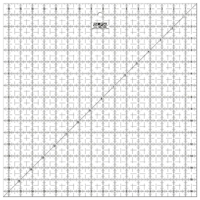 Olfa QR16S Quilten Lineal Anti-Rutsch, 16,5 x 16,5 Zoll