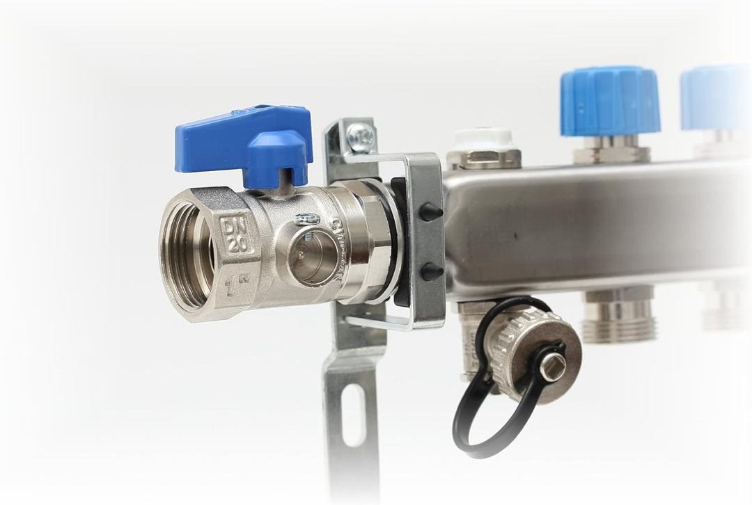 Selfio Heizkreisverteiler PREMIUM mit Durchflussmesser und Kugelhahn-Set (6 Heizkreise)