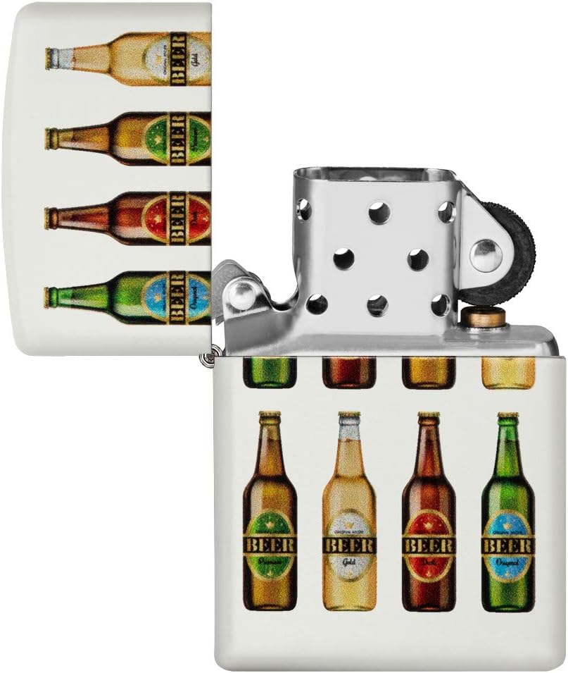 Zippo Classic Lighter-Beer Bottles Feuerzeug, Messing, Individual Design, Original Pocketsize