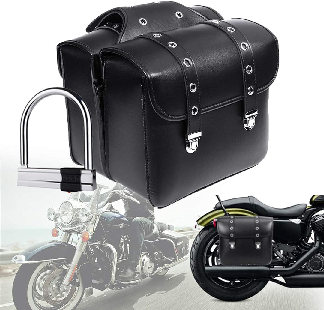 1 Paar Motorrad Seite Satteltaschen PU Leder Wasserdicht Rücksitz Satteltasche Reise Werkzeug Schwan