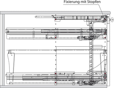 Hettich 46744 Systema TOP 2000 Container-Set SIL Sys,Voll-/Überauszug,ET 530, schwarz, Schwarz