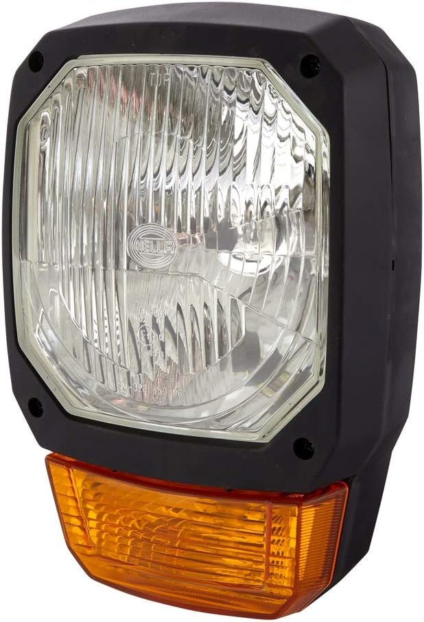 HELLA - Halogen-Hauptscheinwerfer - 12V - Einbau - Lichtscheibenfarbe: gelb - Stecker: DEUTSCH Steck