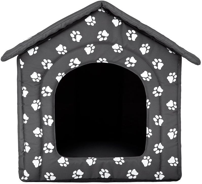 Hobbydog R2 BUDSWL4 Doghouse R2 44X38 cm Grey with Paws, S, Gray, 700 g