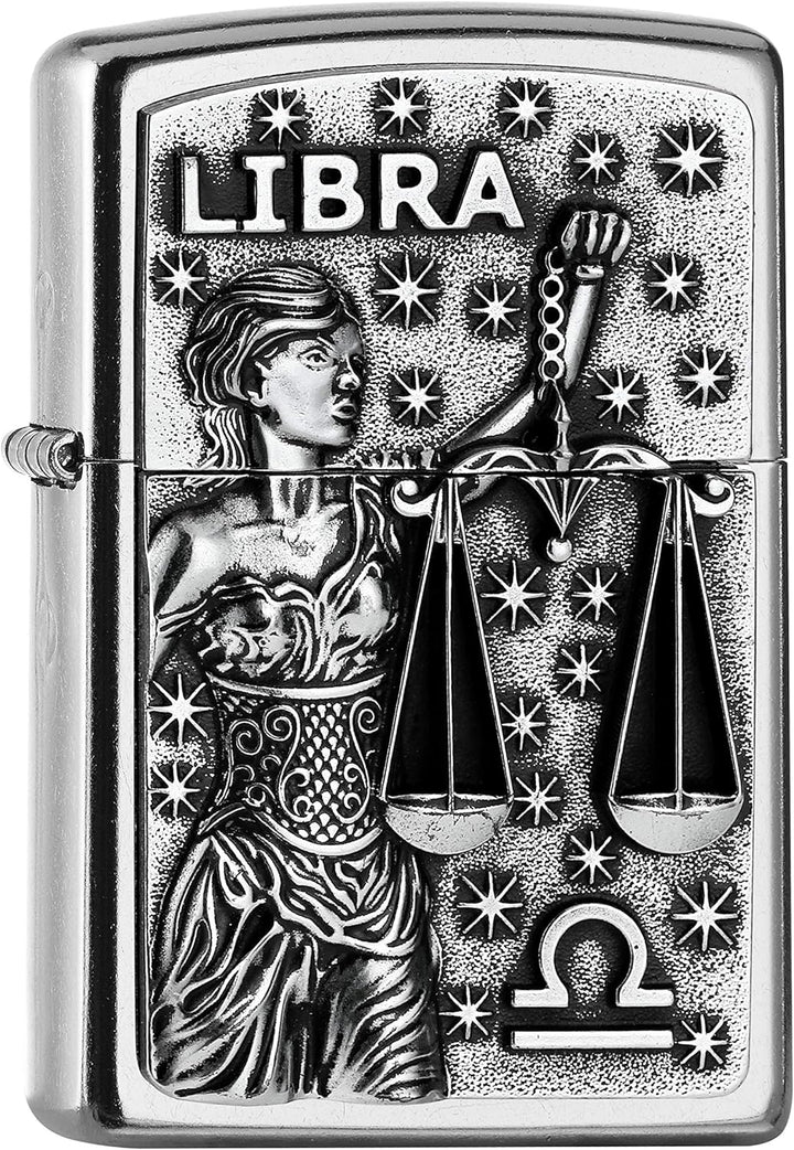 Zippo 2006502 PL 207 Libra Tierkr. V19 Feuerzeug, Messing, Design, 5,83,81,2