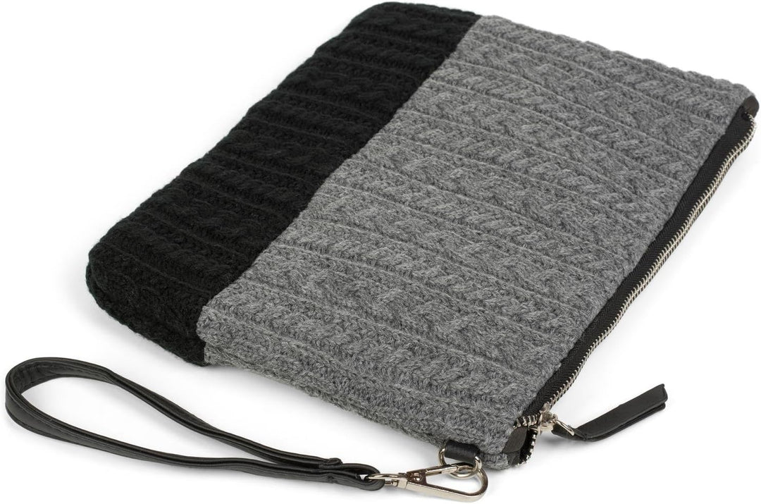 styleBREAKER Clutch Tasche mit Zopfmuster, abnehmbarer Schultergurt und Handschlaufe, Schultertasche