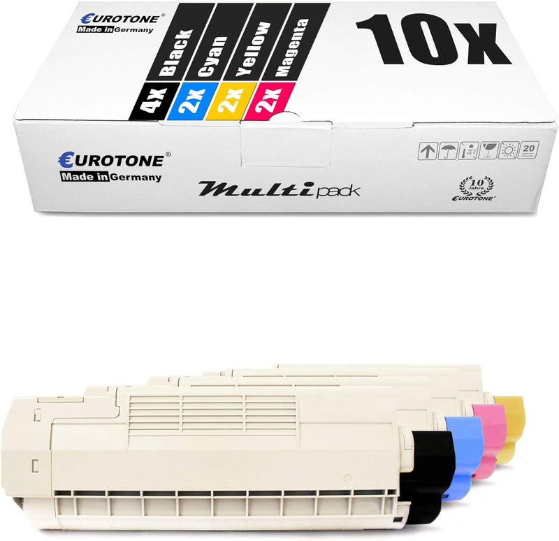 10x Müller Printware Toner für Oki C 5650 5750 DN N ersetzt Schwarz Blau Rot Gelb Set aus 10, Set au